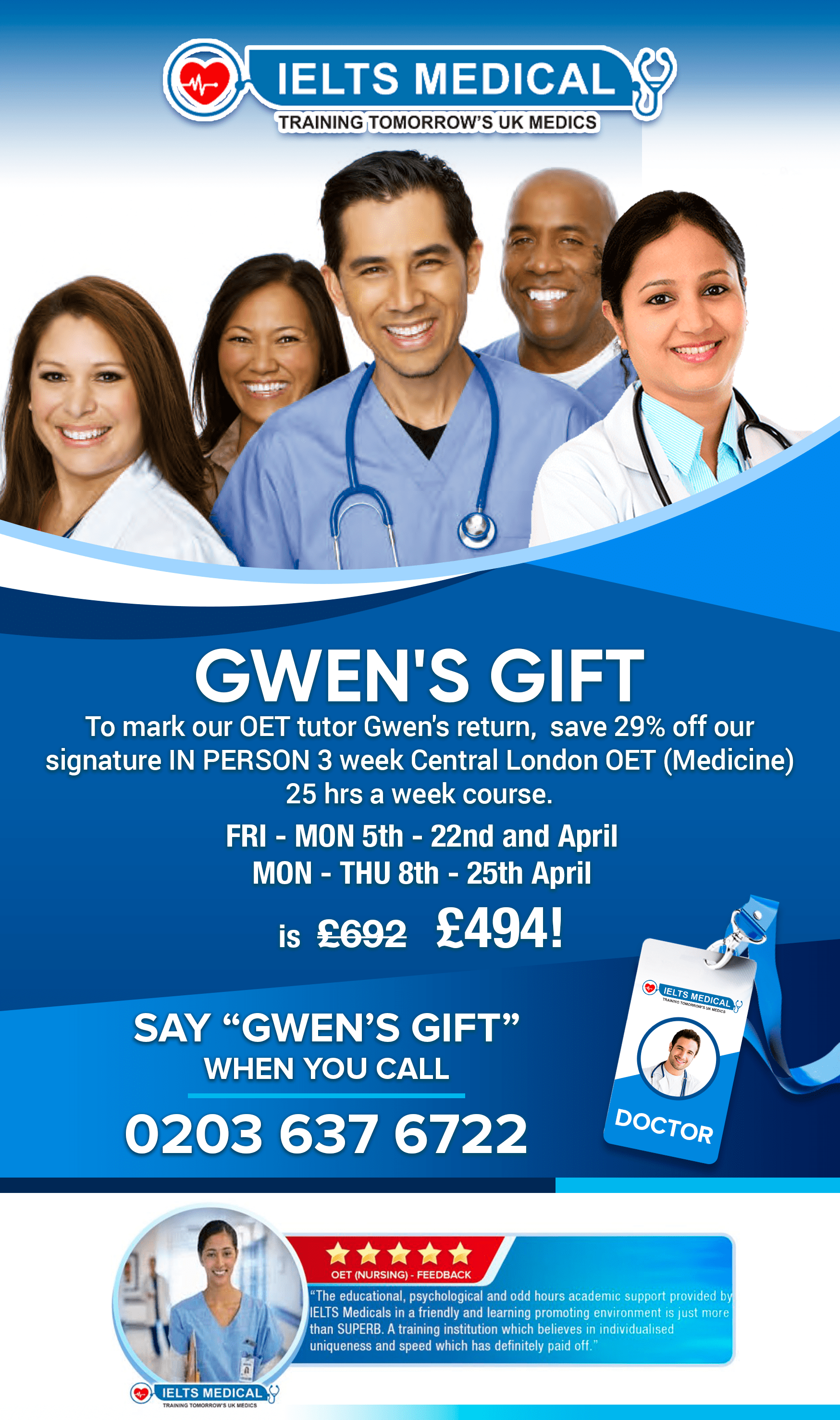 OET NEWS Gwen’s Gift for April OET Courses