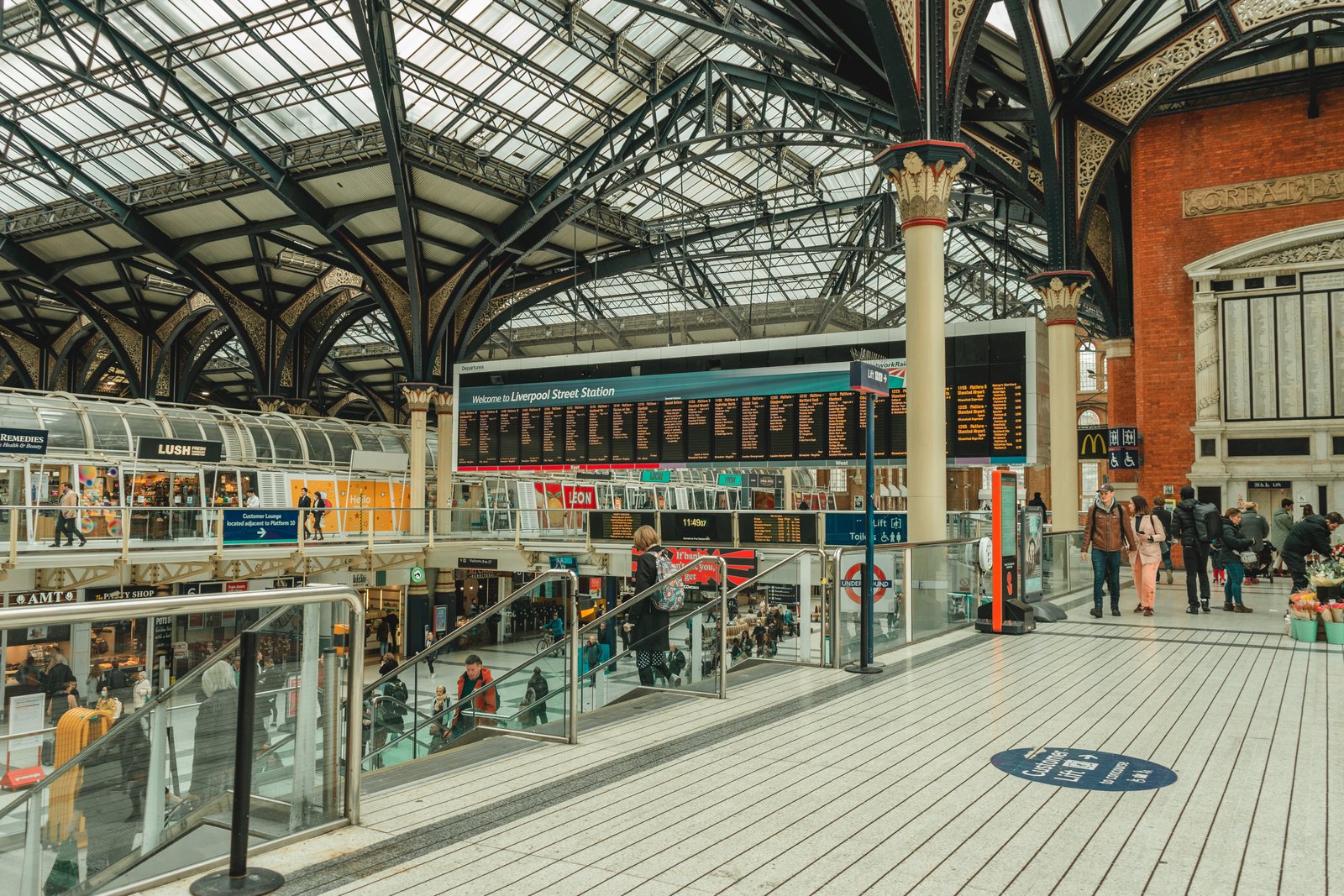 Travelling through Liverpool Street Station